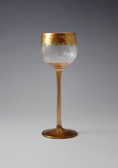 装飾ガラス「ぶどう文様 ワイングラス」