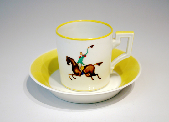 陶磁器「乗馬文様コーヒーカップ a」