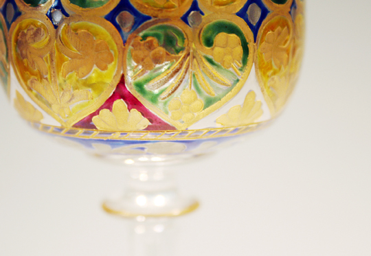 装飾ガラス「イスラム文様ワイングラス」