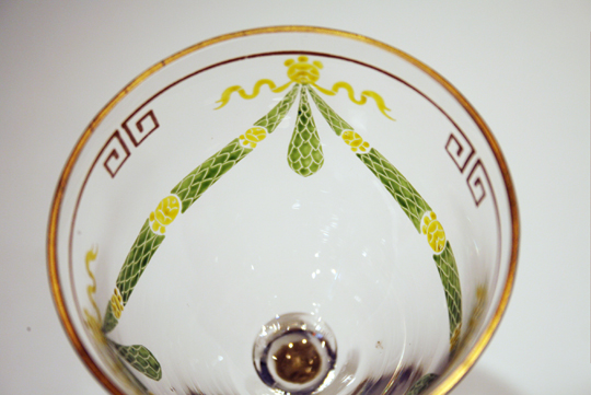 グラスウェア「エナメル装飾 ガーランド文 ワイングラス」