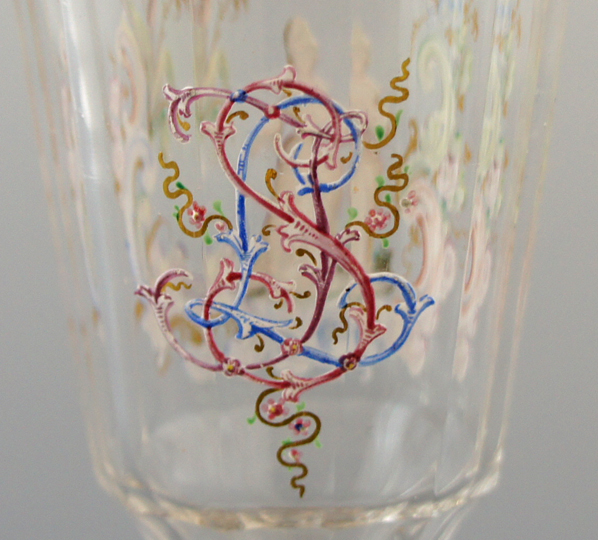 装飾ガラス「エナメル彩ワイングラス」
