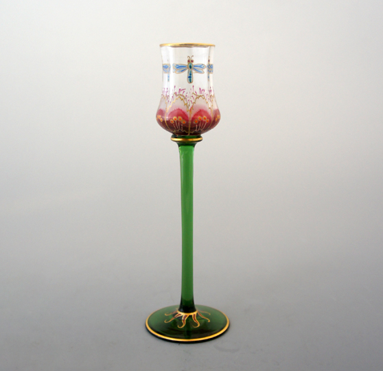 装飾ガラス「花と虫文様リキュールグラス」