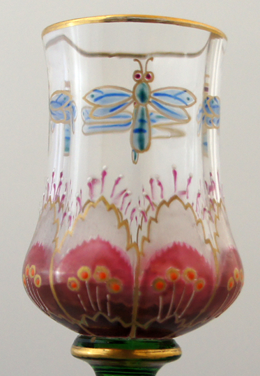 装飾ガラス「花と虫文様リキュールグラス」
