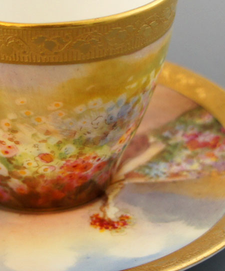 陶磁器「金彩庭園風景デミタスカップ」