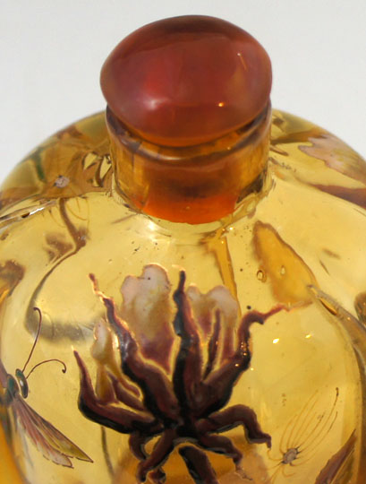 アールヌーヴォー「タンポポに昆虫文香水瓶」