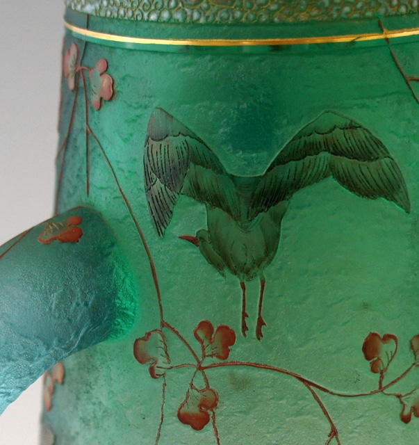 アールヌーヴォー「鷺に水草文 花瓶」