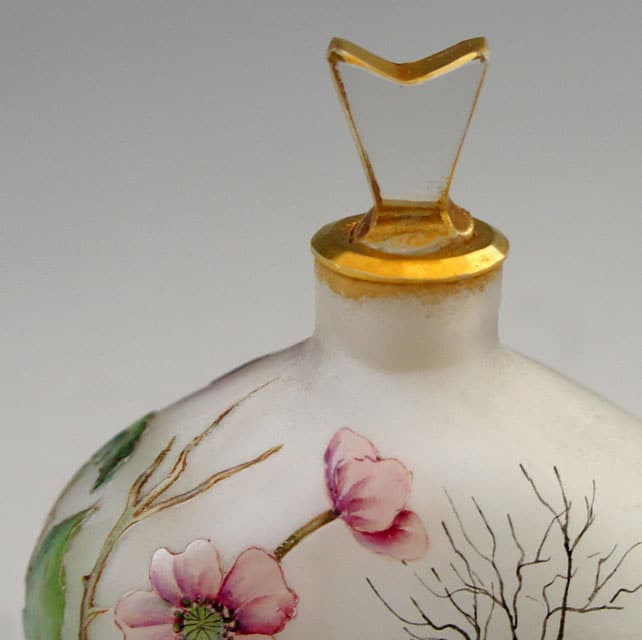 アールヌーヴォー「花に風景文 香水瓶」
