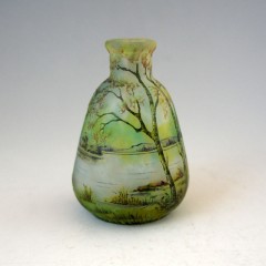 ドーム・ナンシー 大型作品 3.2kg 秋の風景黒苺枯葉文花瓶 壺