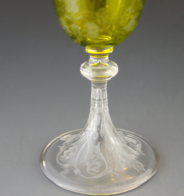 装飾ガラス「ボーヌ BEAUNE グラス 高さ14cm(黄色ガラス)」