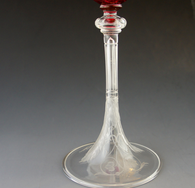 グラスウェア「Model-BEAUNE グラス 高さ20cm (赤被せガラス)」