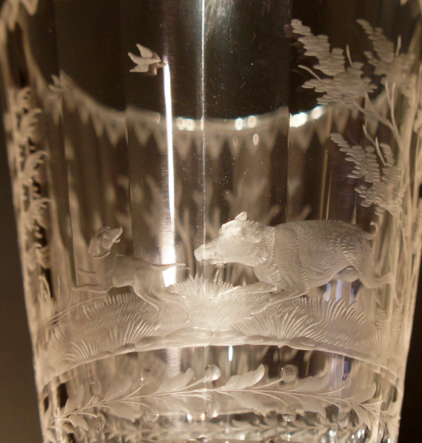 装飾ガラス「狩猟風景 ワイングラス」