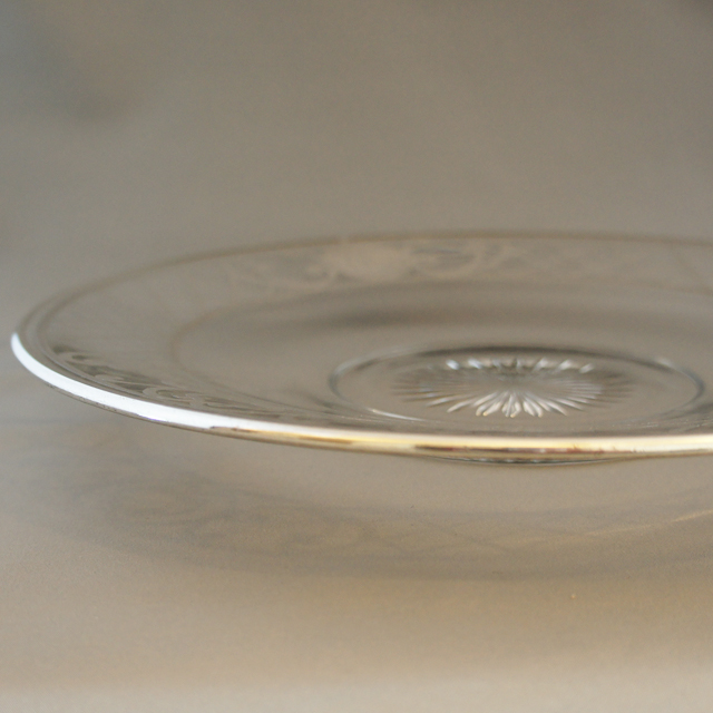 グラスウェア「銀装飾 イニシャル刻印 皿」