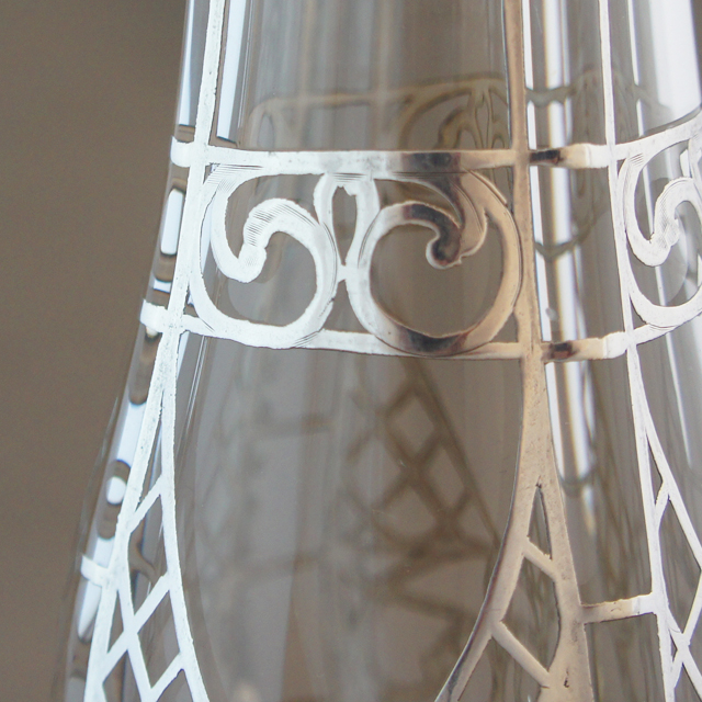 グラスウェア「銀装飾 花瓶」