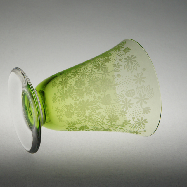 グラスウェア「エリザベート ELISABETH  グラス 高さ8.5cm （グリーン）」