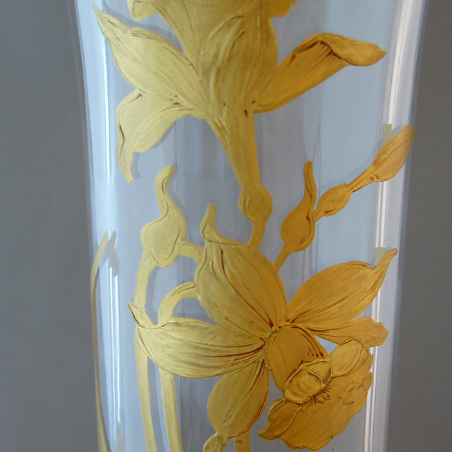 装飾ガラス「金彩装飾 アイリス 花瓶」