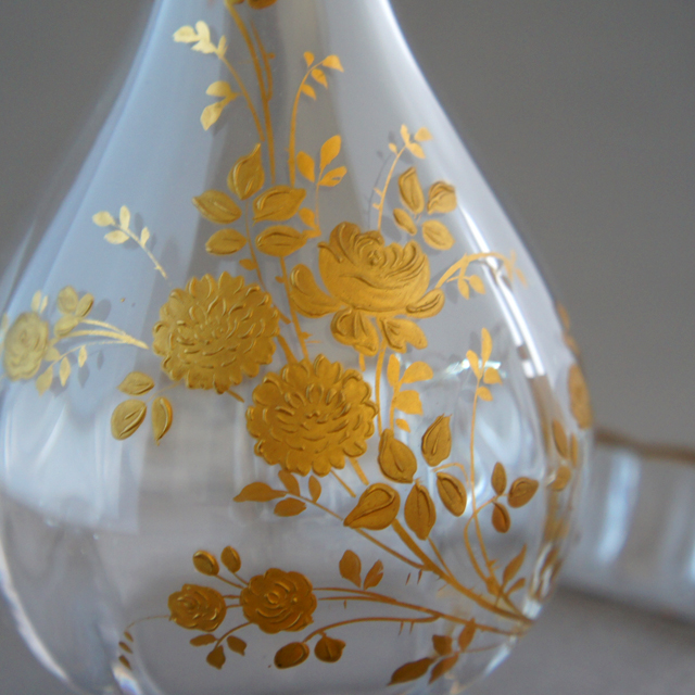 装飾ガラス「金彩 草花装飾 リキュールセット」