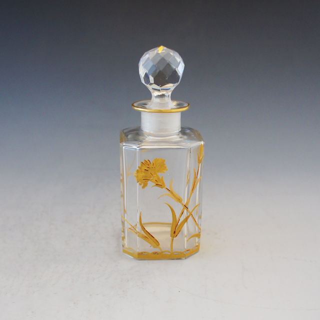 グラスウェア「金彩花文様 香水瓶（小）」