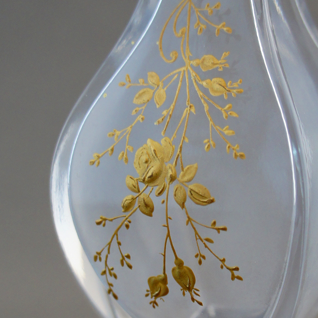 装飾ガラス「金彩薔薇文様 小花瓶」