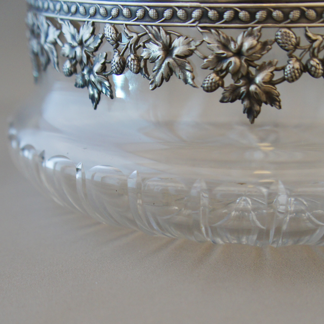 シルバー「銀装飾 ガラス鉢」