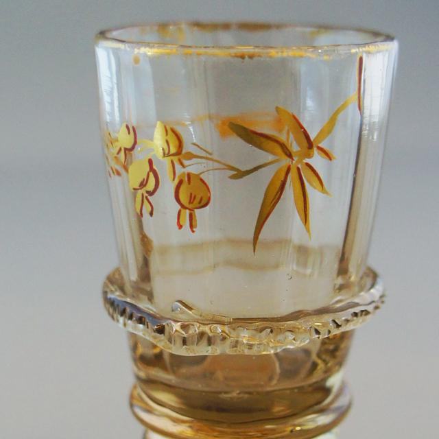 グラスウェア「金彩 アンバー色ガラス リキュールグラス 高さ6.7cm」