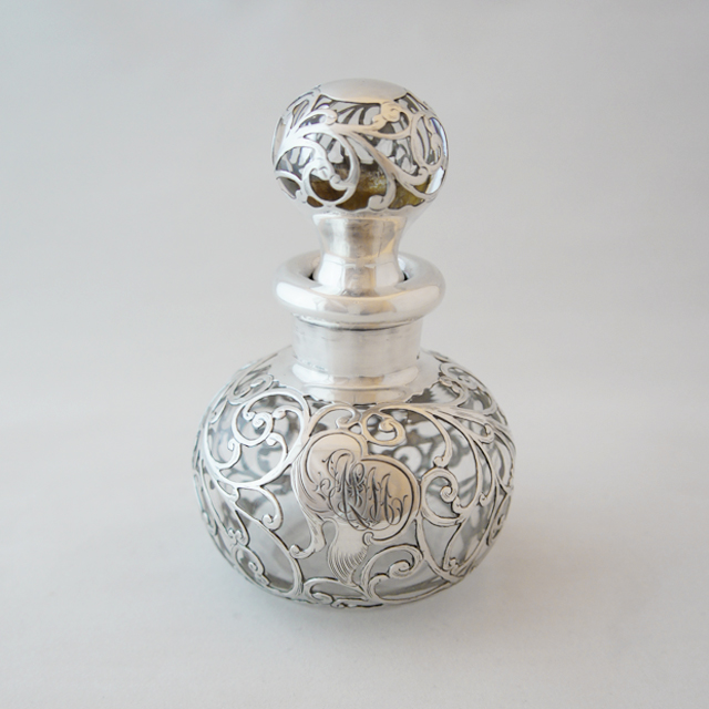 グラスウェア「銀巻き装飾 香水瓶」