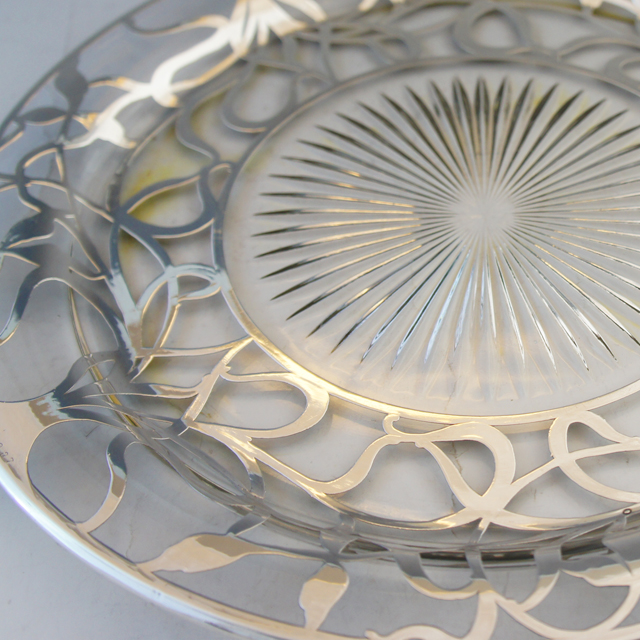 グラスウェア「銀巻き装飾 大皿」