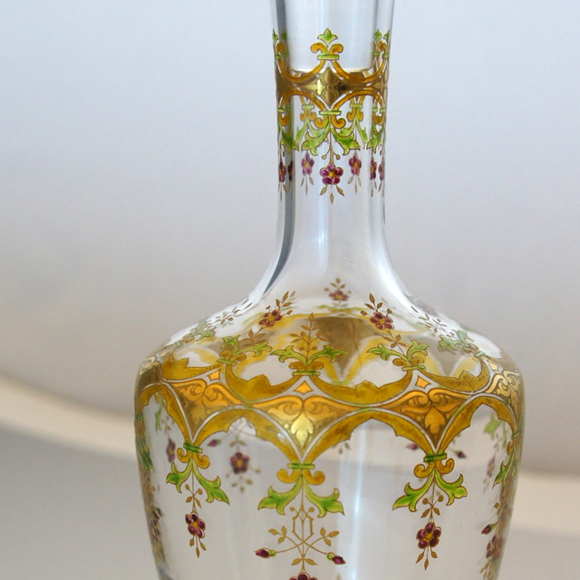 グラスウェア「金彩エナメル装飾 リキュールボトル」