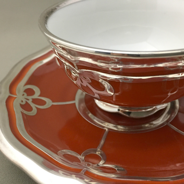 陶磁器「銀巻き装飾 デミタスカップ」