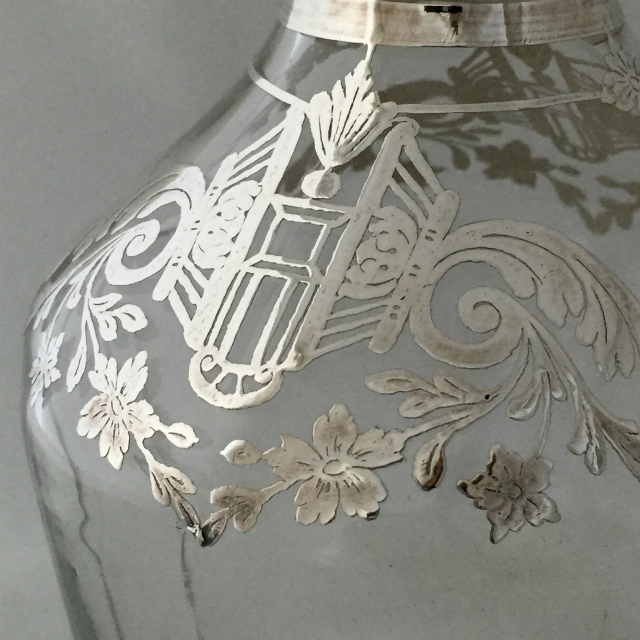 グラスウェア「銀巻き装飾 ボトル」