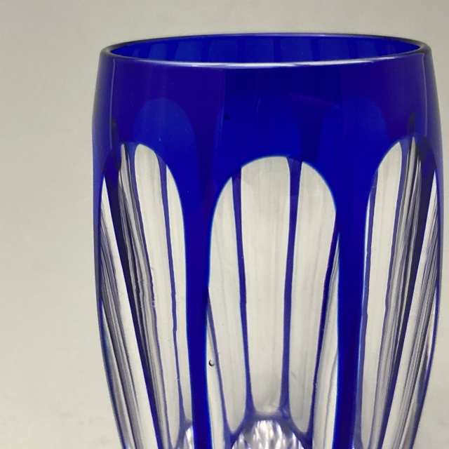 グラスウェア「Saint Louis 青被せガラス ゴブレット 高さ7cm（容量60ml）」