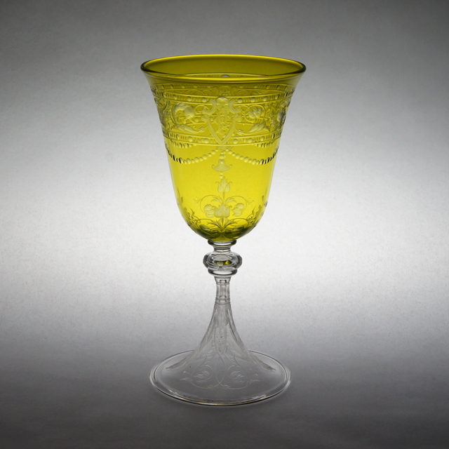 グラスウェア「ボーヌ BEAUNE ワイングラス（イエローグリーン）高さ13.8cm（容量約80ml）」