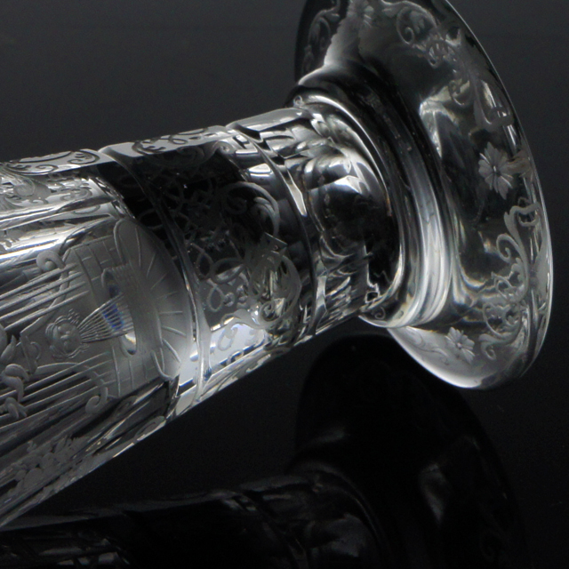 グラスウェア「人物文 グラヴィール装飾 リキュールグラス 高さ8cm（容量約20ml）」