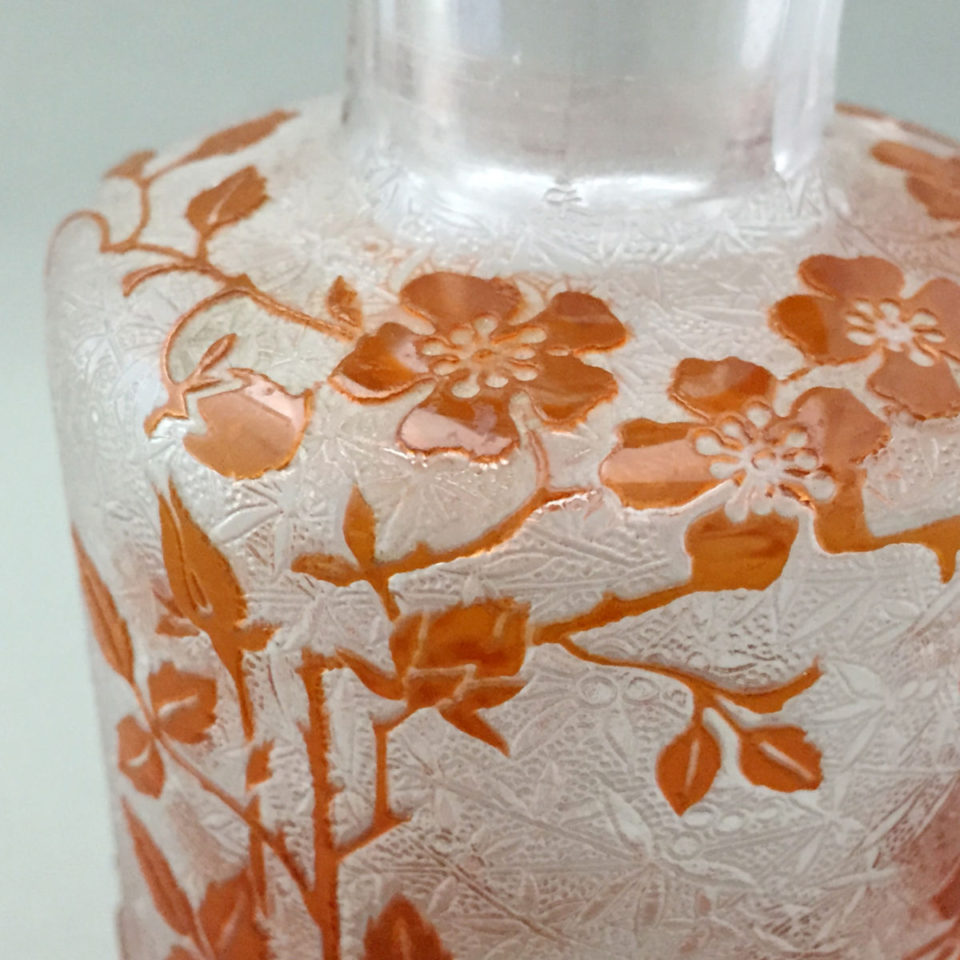 グラスウェア「E’GLANTIER エグランチェ 香水瓶（橙色ガラス） h14cm」
