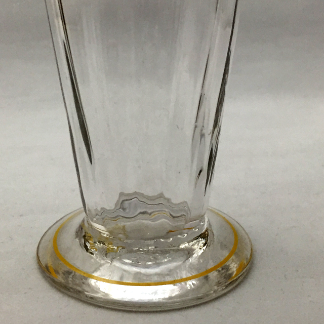 グラスウェア「フルートグラス（黄エナメル）高さ10.5cm（容量90ml）」