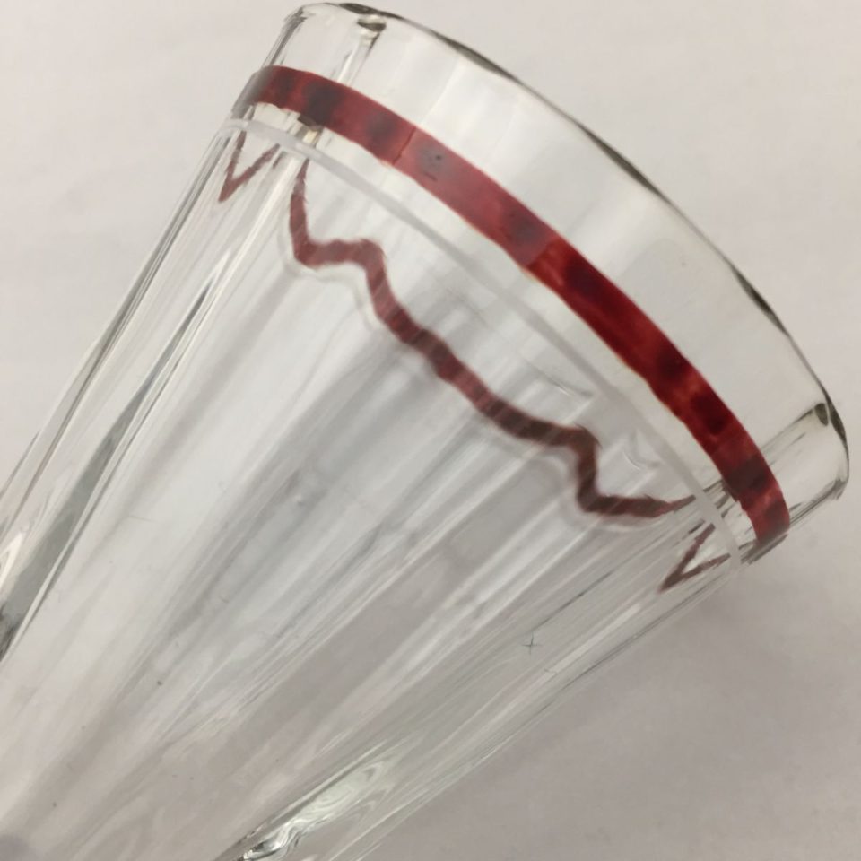 グラスウェア「ワイングラス（赤エナメル彩）高さ7.7cm（容量80ml）」