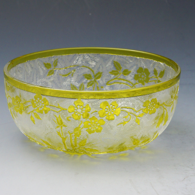 グラスウェア「エグランチェ E’GLANTIER 鉢（黄色）直径11.7cm」