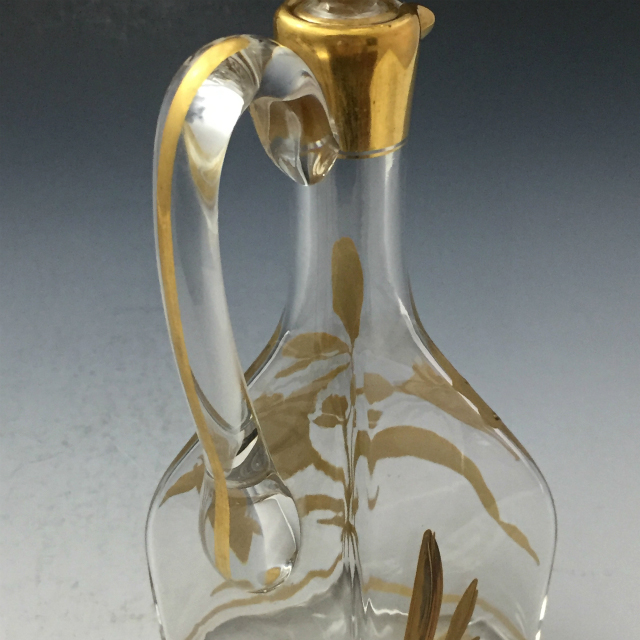 グラスウェア「金彩装飾 ユリ文様 リキュールセット（ボトル&グラス5客&トレー）」