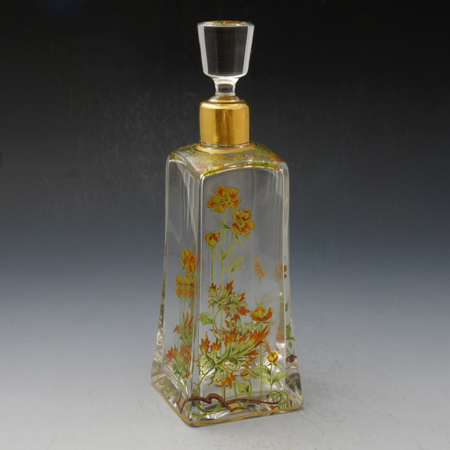 グラスウェア「エナメル装飾 草花文 リキュールセット（ボトル&グラス6客）」