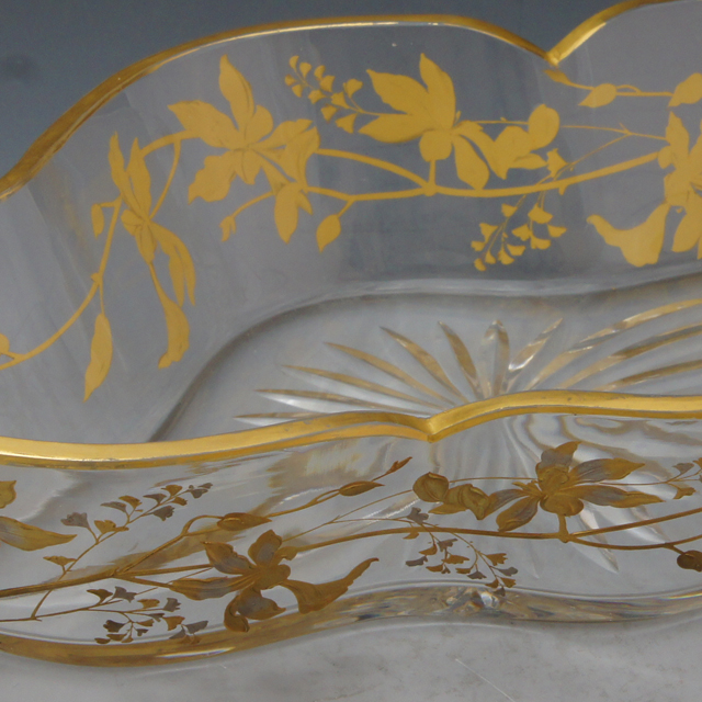 グラスウェア「金銀彩 草花文 鉢」