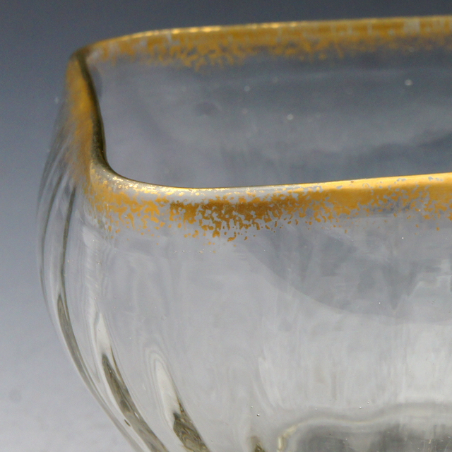 グラスウェア「金彩 角鉢（口径10cm角）」