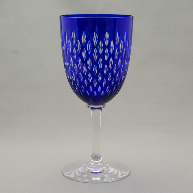 グラスウェア「PARIS パリ 青被せガラス ウォーターグラス 高さ16cm（約200ml）」
