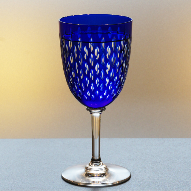 グラスウェア「PARIS パリ 青被せガラス ウォーターグラス 高さ16cm（約200ml）」