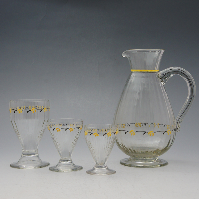 グラスウェア「小花文エナメル装飾 グラス（中）高さ8.5cm 容量100ml」