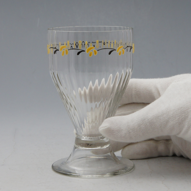 グラスウェア「小花文エナメル装飾 グラス（大）高さ11.7cm 容量200ml」