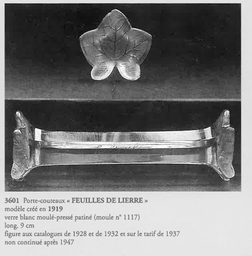 グラスウェア「蔦の葉 FEUILLES DE LIERRE ナイフレスト【1客のみ】」