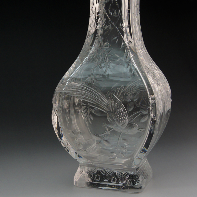 グラスウェア「ジャポニズム 雉文花瓶 (model-s.913)」