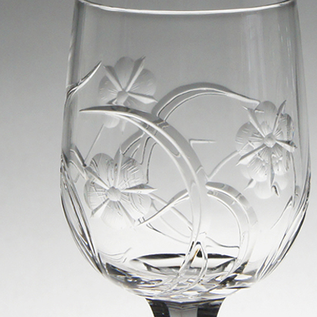 グラスウェア「草花文下蕪型グラス H12cm（70ml）」