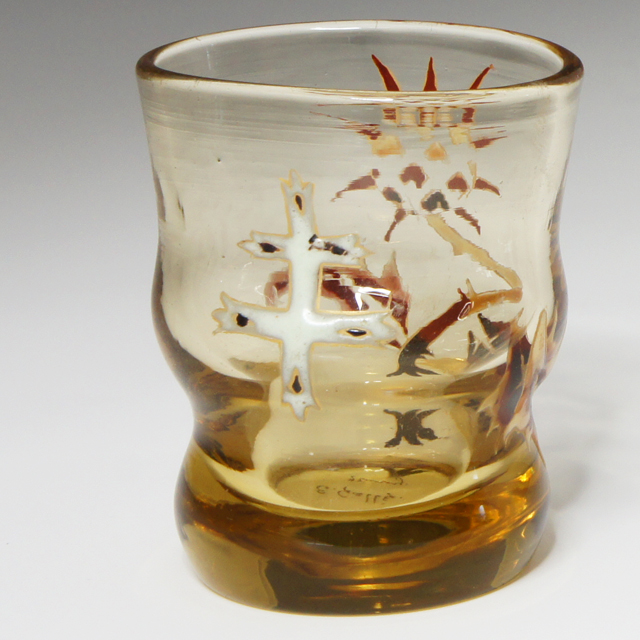 グラスウェア「薊にロレーヌ十字扁壷型小酒杯 40ml」