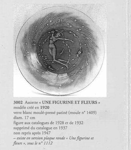 グラスウェア「人物と花 UNE FIGURINE RT FLEURS 皿」