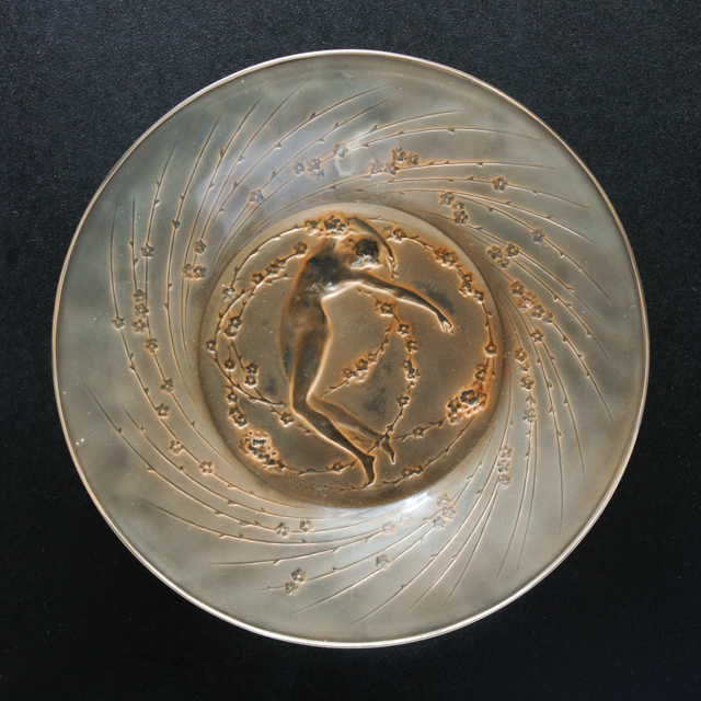グラスウェア「人物と花 UNE FIGURINE RT FLEURS 皿」